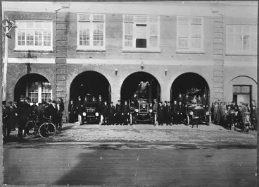 Image: Firemen and engines, Cuba Street