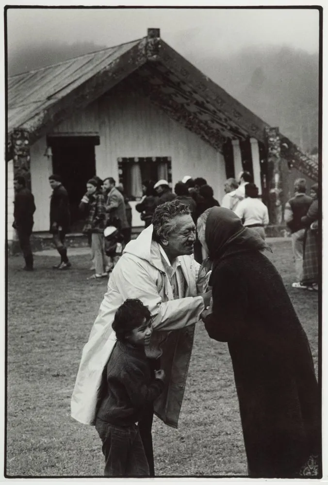 John Rangihau and his mokopuna Wena, Ruatoki