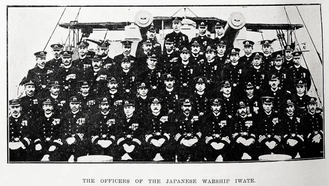 The officers of the Japanese warship Iwate
