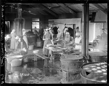 Image: Inside the cookhouse at Hornchurch, England, World War I