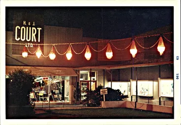 Garden Place entry to H. & J. Court Ltd. at night Image: Garden Place entry to H. & J. Court Ltd. at night