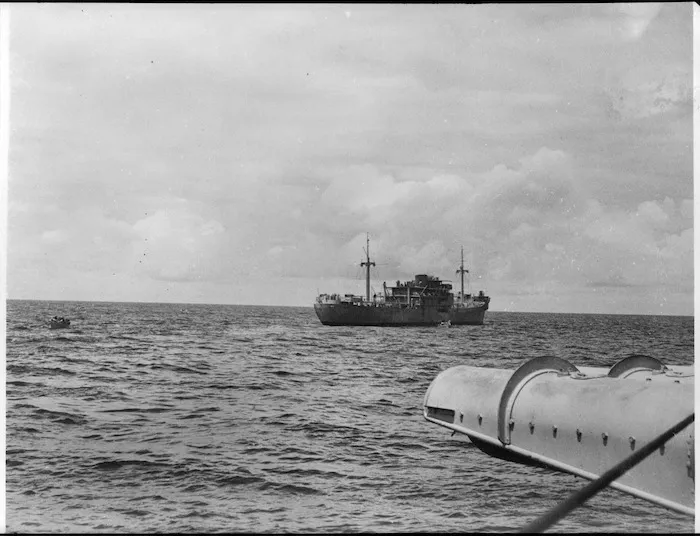 Italian raider Ramb I before sinking by HMS Leander