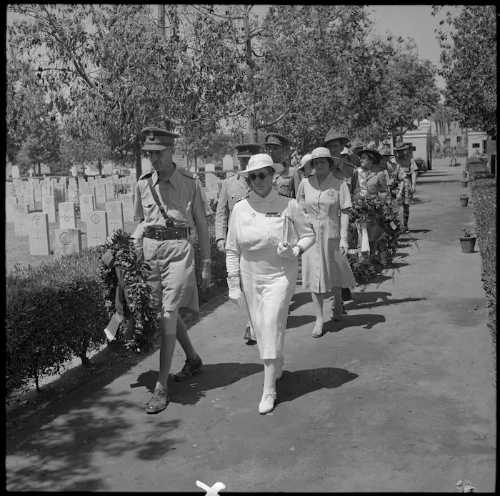 Group laying wreaths at Old Cairo Cemetery - Photograph taken by M D Elias