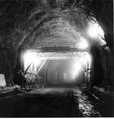 Image: Fletcher Construction Co Ltd, Civil Engineering Division - Christchurch-Lyttelton Road Tunnel: 1962 during construction - wall forms