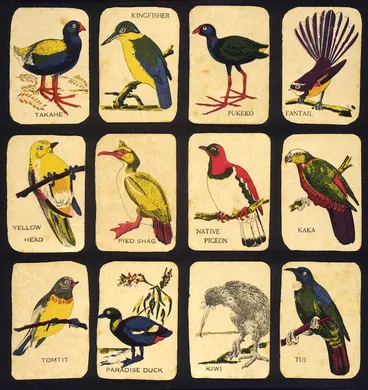 Image: [Deck of playing cards featuring New Zealand native birds. ca 1950?]