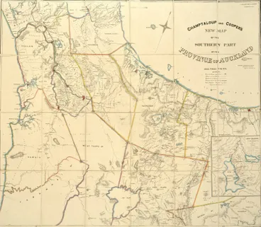 Image: Champtaloup and Cooper's new map of the southern part of the province of Auckland