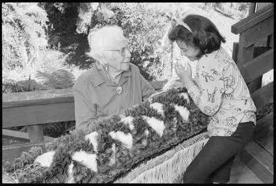 Rangimarie Hetet with one of her mokopuna, five year old Te Wai Bell.