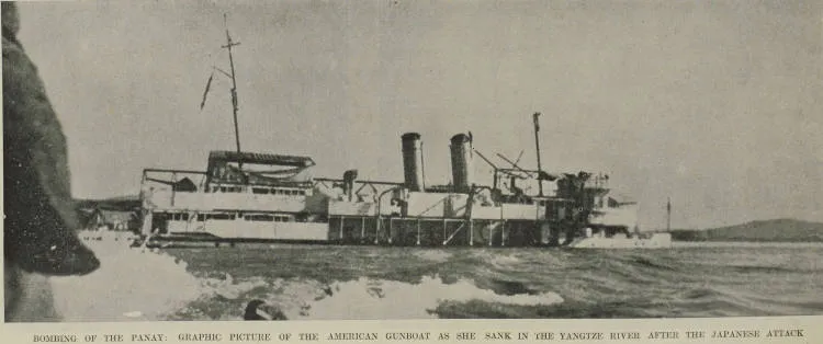 The USS Panay after being bombed by Japanese aeroplanes