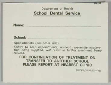 Image: Appointment card