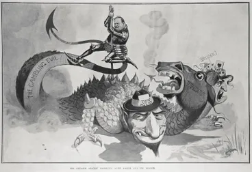 Image: THE CRUSADE AGAINST GAMBLING: SAINT JOSEPH AND THE DRAGON