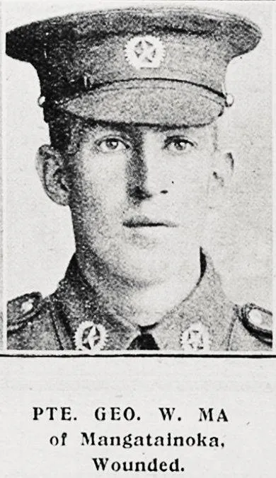 Pte Geo W Ma(y) of Mangatainoka, wounded