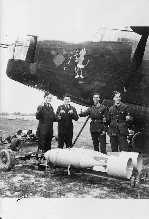 New Zealand bomber squadron alongside the Wellington Devil, England