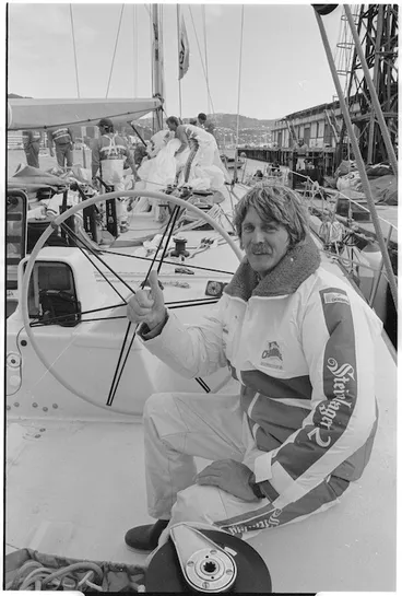 Image: Peter Blake on board Steinlager 2 - Photograph taken by Phil Reid