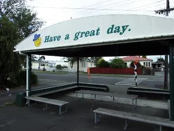 Bus shelter, Cornwall Street School : digital image