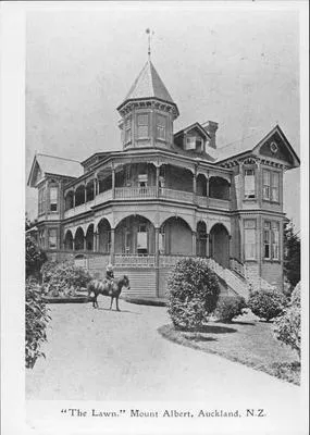 "The Lodge," Murdoch (later McLean) St, Mt Albert.  Caughey & Clark's residence.