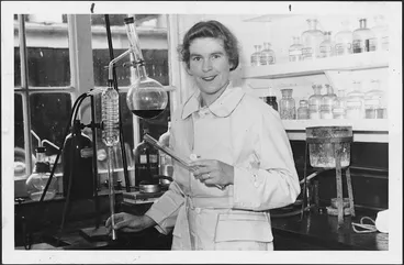 Image: Dr Greta Barbara Stevenson in a laboratory, location unidentified