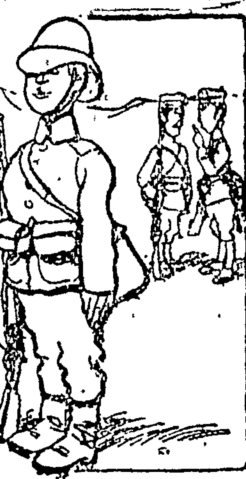 Gorman Officer:.'Beware of the Russians. Japanese Officer : Take care ! The whole lot are Europeans. (Caran d'Ache In "Le Figaro. (Auckland Star, 03 November 1900)