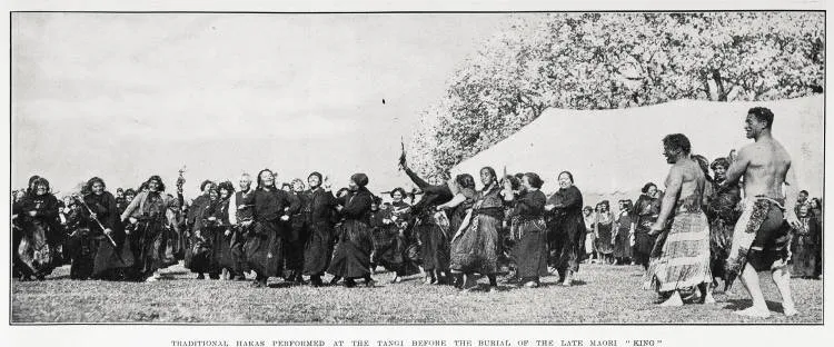 Traditional hakas performed at the tangi before the burial of the late Māori 'king'