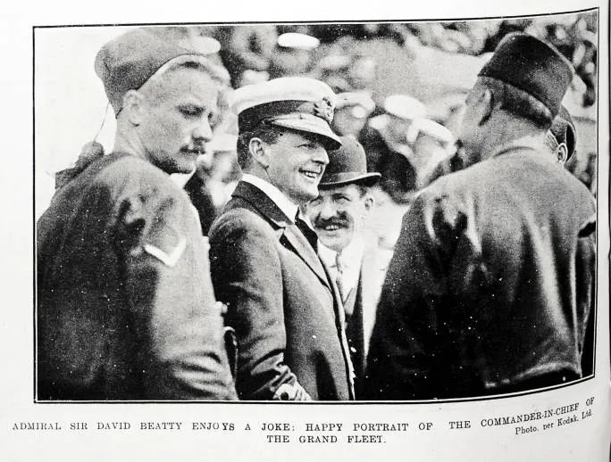 Admiral Sir David Beatty enjoys a joke: happy portrait of the commander-in-chief of the Grand Fleet