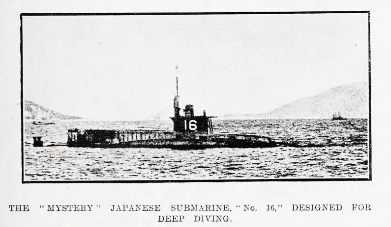 The 'mystery' Japanese submarine, 'No. 16,' designed for deep diving