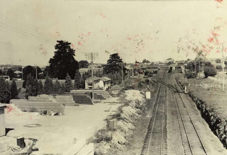 Railway station, Panmure, 1957.