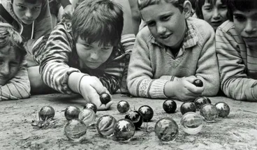 Image: Parkvale School Unknown Year Boys Playing Marbles