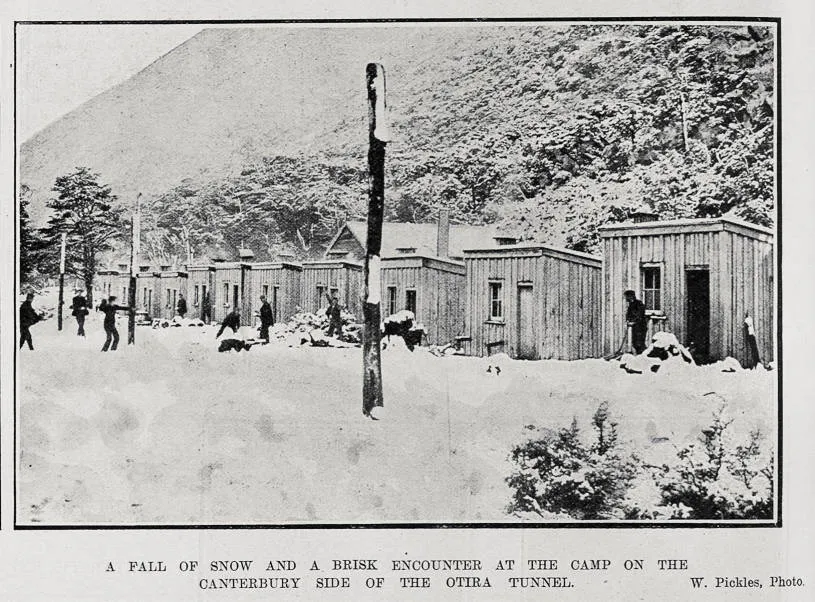 A Fall Of Snow And A Brisk Encounter At The Camp On The Canterbury Side Of Otira Tunnel