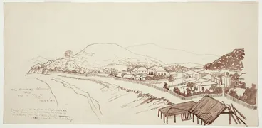 Image: [Woore, Thomas] 1804-1877: The missionary settlement Pahia [sic] Bay of Islands, N.Z. March 21st, 1834. Copied, 1932