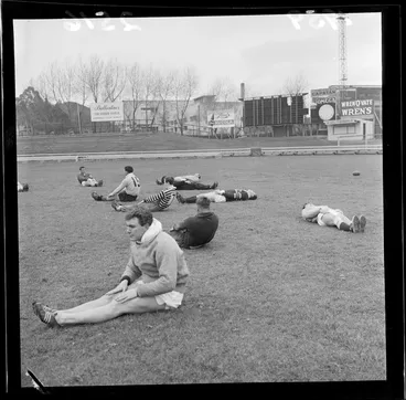 Image: Members of the British and Irish Lions rugby union football team, Carisbrook, Dunedin