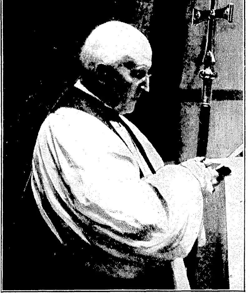 DR. COSMO GORDON LANG, Archbishop of Canterbury, who yesterday spoke the committal words at St. George's Chapel, Windsor, as the body of the late King George V was lowered to its last resting-place in the Royal vaults. (Evening Post, 29 January 1936)