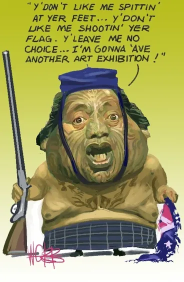 Image: Webb, Murray, 1947- :Tame Iti [ca 3 February, 2005]