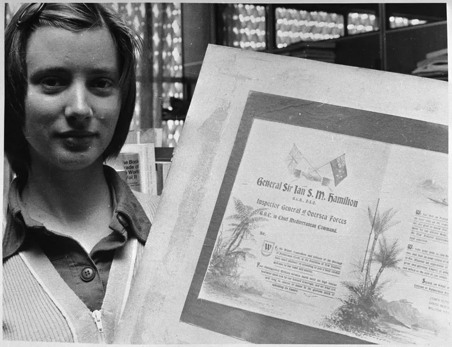 Nicola Tobin with scroll