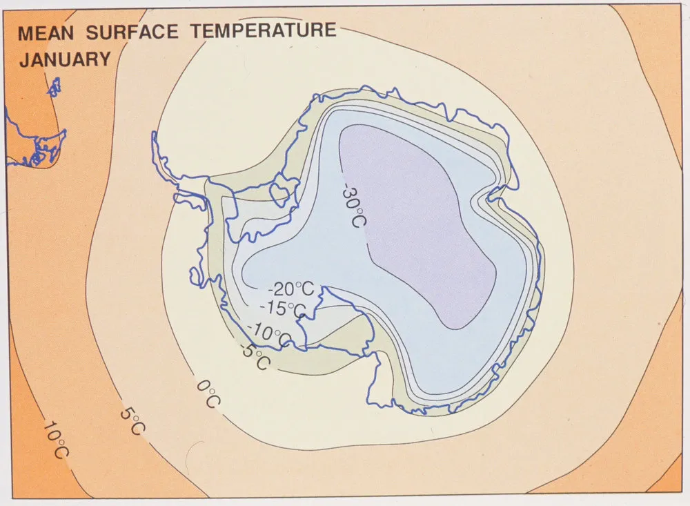 Antarctica mean surface temperature- January