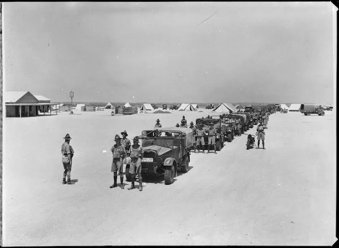 Artillery vehicles about to leave Maadi Camp