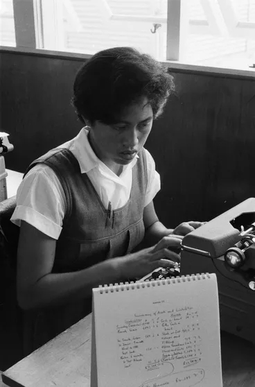Image: Girl in typing class at Kaitaia College
