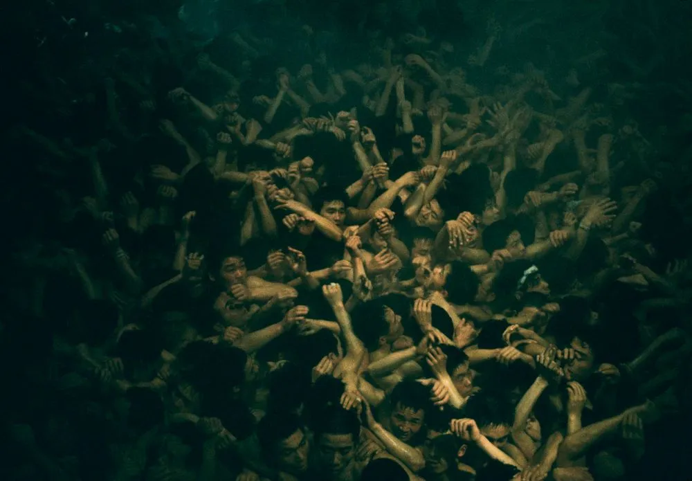 Winter festival near Okayama, Japan, where 8,000 youths scramble for a lucky stick thrown by a priest. Taken for a series on Japan for ‘Life’