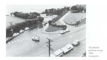The phantom pedestrian crossing, 1966. Evening Post Image: The phantom pedestrian crossing, 1966. Evening Post
