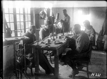 Image: Expert soldier dental mechanics at work, Nielles, France