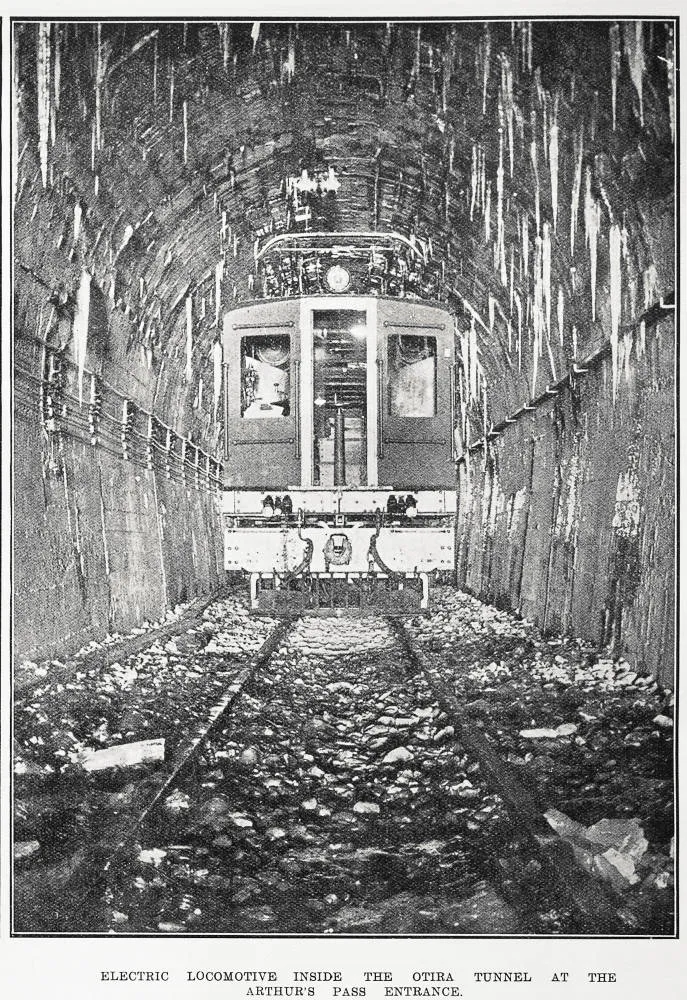 Electric Locomotive Inside The Otira Tunnel at the Arthur's Pass Entrance