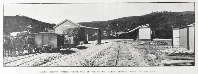 WAIKINO RAILWAY STATION. WHICH WILL BE ONE OF THE BUSIEST STOPPING PLACES ON THE LINE