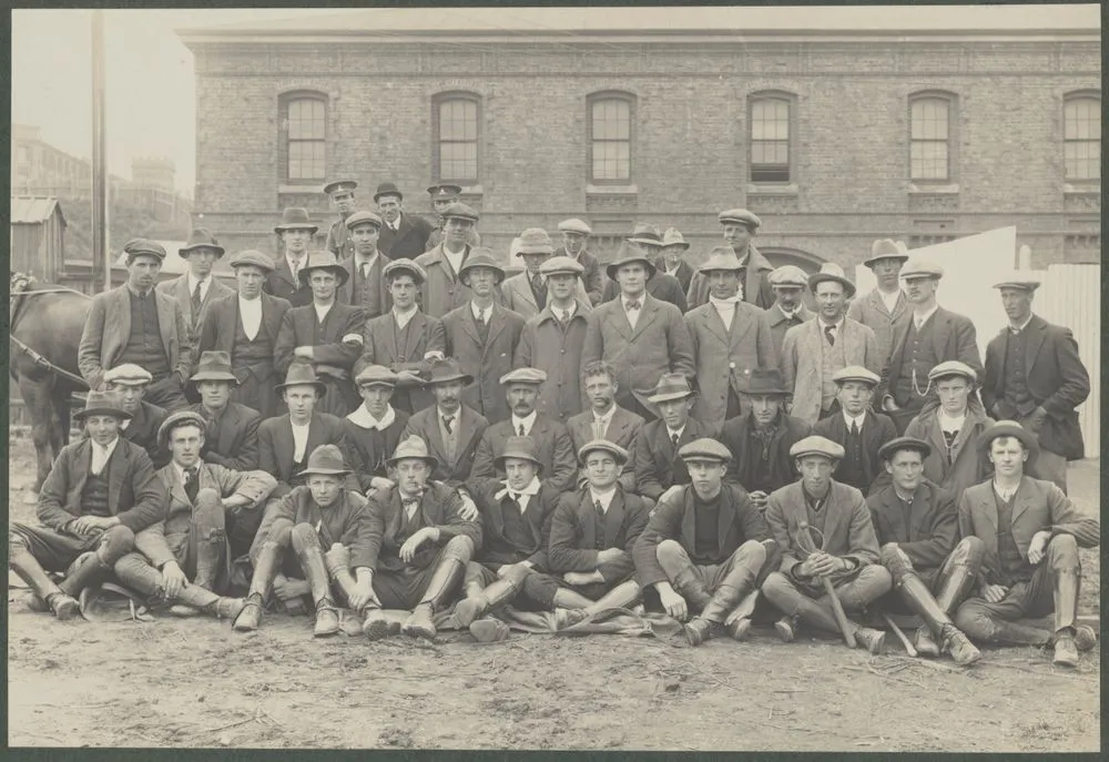 [Special Constables at the Buckle Street Barracks]. From the album: Wellington waterfront strike, 1913