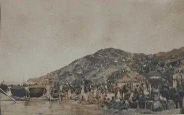 Image: "Beach at Anzac. Spur we went up on landing behind 30/4/15"
