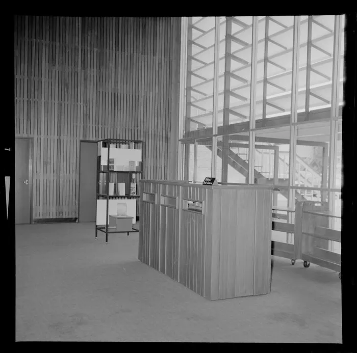 Public library, book return boxes, Gisborne