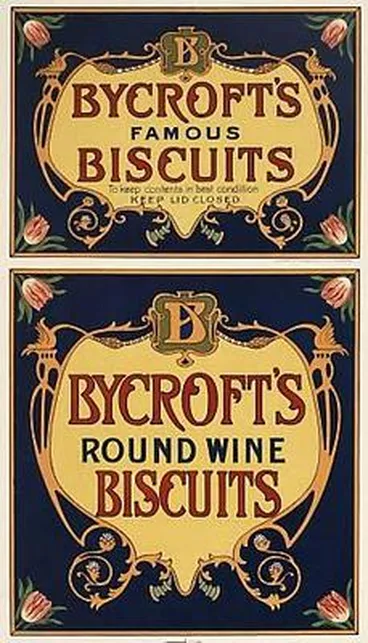 Image: Bycroft's Round Wine Biscuits (trade label)