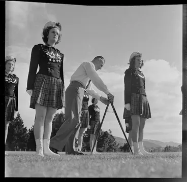 Image: Leader and nine girls from the Sargettes marching team