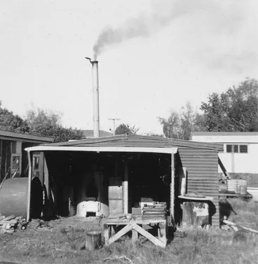 Image: Field's Apiaries wax shed, 1967-68 season. Norbiton Road, Foxton