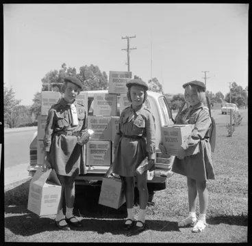 Image: Girl Guides biscuits - Janice Beck, Patricia Collier and Diana Foster