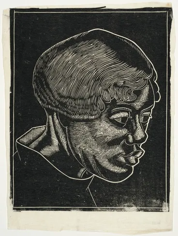 Image: [Cook, Hinehauone Coralie], 1904-1993 :[Samoan woman's head, looking to the left. 1934 or 1937].