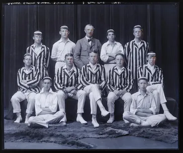 Image: Glass Plate Negative: Christ's College, Cricket Eleven, 1912