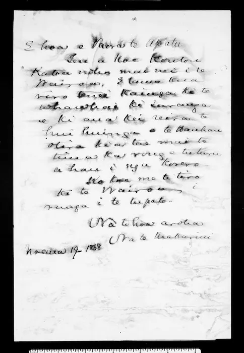 Letter from McLean to Paora Apatu
